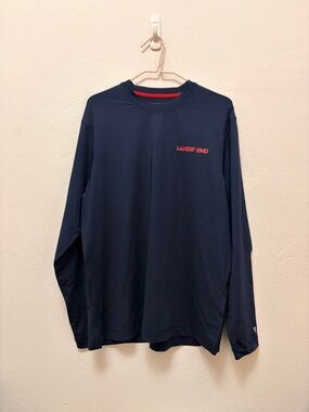 Lands' End Navy Long-Sleeve Americana Rash-Guard